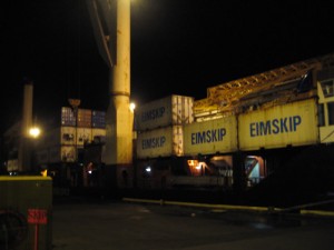 The test container hauled ashore in Westman Isles